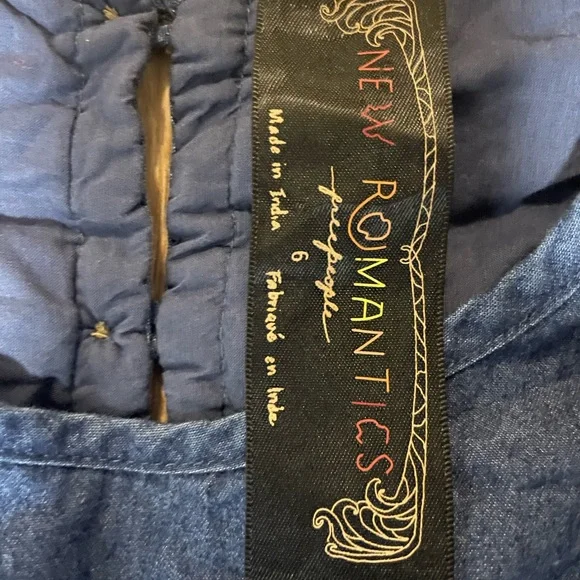 Free People New Romantics Highland Lattice Denim Dress - Picture 10 of 10